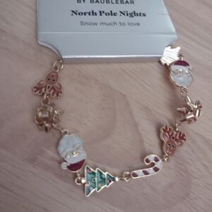 Sugarfix Baublebar Christmas Santa Reinderr Gold Charm Bracelet Y2K sparkle